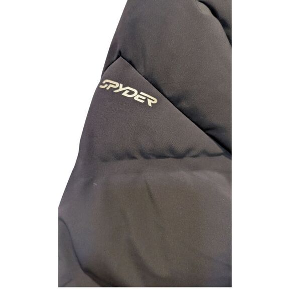 Spyder 10K Ladies Sz 6 Black Goose Down Quilted Puffer Ski & Snow Jacket Zip Up - Picture 7 of 12